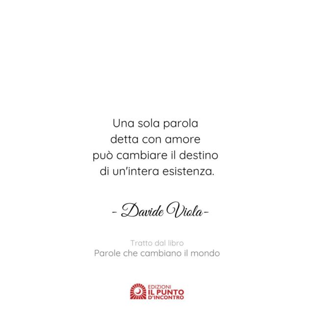 🕊️ Le parole hanno il potere di creare, guarire e trasformare.Con 𝓟𝓪𝓻𝓸𝓵𝓮 𝓬𝓱𝓮 𝓬𝓪𝓶𝓫𝓲𝓪𝓷𝓸 𝓲𝓵 𝓶𝓸𝓷𝓭𝓸, Davide Viola ci accompagna in un viaggio profondo nel linguaggio dell’anima, dove ogni parola è una chiave che apre porte interiori. 🌍✨In questo libro troverai:🔹 Pensieri che ispirano il cambiamento 🔹 Messaggi per ritrovare equilibrio e bellezza 🔹 Riflessioni che nutrono il cuore e la mente💬 Citazione dal libro: "𝑈𝑛𝑎 𝑠𝑜𝑙𝑎 𝑝𝑎𝑟𝑜𝑙𝑎 𝑑𝑒𝑡𝑡𝑎 𝑐𝑜𝑛 𝑎𝑚𝑜𝑟𝑒 𝑝𝑢𝑜̀ 𝑐𝑎𝑚𝑏𝑖𝑎𝑟𝑒 𝑖𝑙 𝑑𝑒𝑠𝑡𝑖𝑛𝑜 𝑑𝑖 𝑢𝑛'𝑖𝑛𝑡𝑒𝑟𝑎 𝑒𝑠𝑖𝑠𝑡𝑒𝑛𝑧𝑎."Un libro da leggere lentamente, da assaporare, da condividere. Perché il mondo cambia, una parola alla volta. 💚🪷📚 Preordinalo sul nostro sito!👉 Quale parola ha cambiato la tua vita? Scrivila nei commenti.#edizioniilpuntodincontro #ilpuntodincontro #libro #libri #libridaleggere #libriconsigliati #librichepassione #instalibri #librilibrilibri #libriovunque #librimania #libribelli #consiglidilettura #bookstagram #instabook #instabooks #LibriInUscita #BookLovers #ParoleCheCambianoIlMondo #DavideViola #PotereDelleParole #LettureIspirazionali #CambiamentoPositivo #LibriCheNutrono #FrasiCheToccano #ParoleCheGuariscono #mindfulness #affermazionipositive